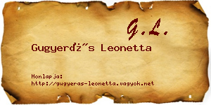 Gugyerás Leonetta névjegykártya